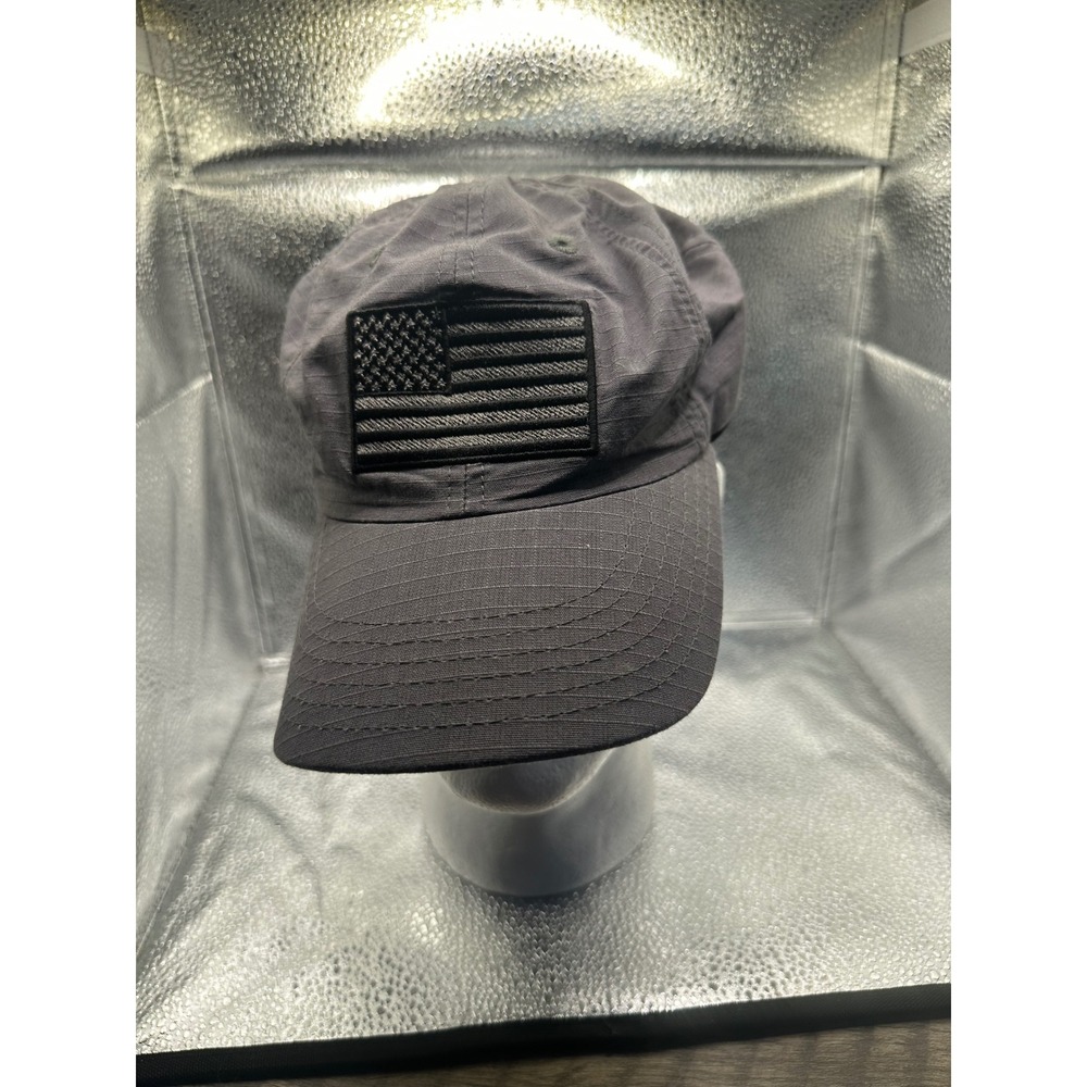 Red White Blue Apparel American Flag Ripstop Tactical Hat Gray Made in USA Cap